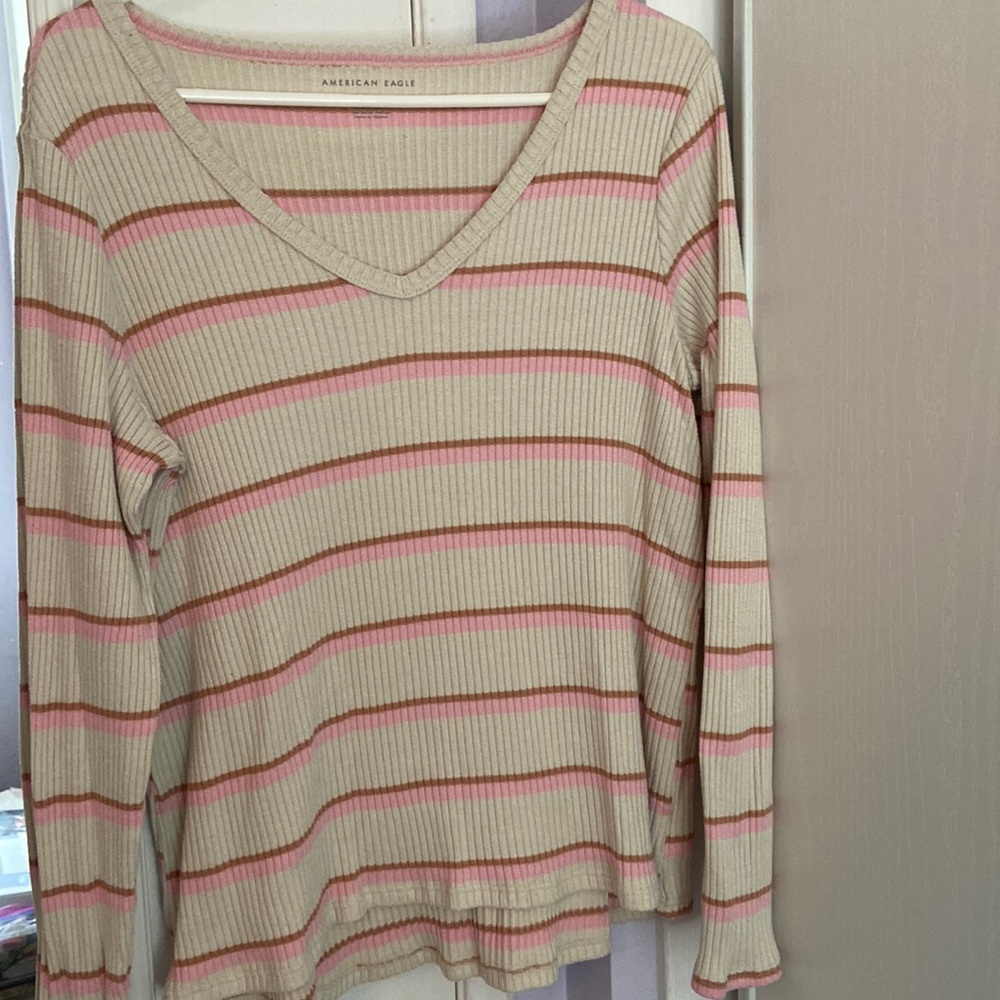 Long Sleeve Striped Shirt - Large